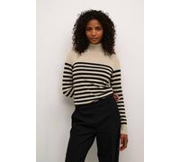 Kaffe Kalizza Roll Neck Slim Fit Pullover Striped In Natural Natural XS