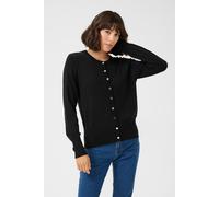 Kaffe Kalizza Round Neck Button Cardigan Plain In Black Black XS