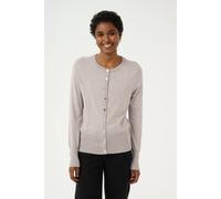 Kaffe Kalizza Round Neck Button Cardigan Plain In Grey Grey S