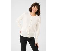 Kaffe Kalizza Round Neck Button Cardigan Plain In White White XS