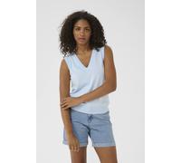 Kaffe Kalizza V-Neck Knit Vest In Blue Blue L