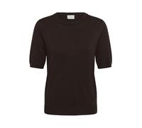 KAFFE KAlizza Women's Knitted Jumper Short Sleeve Casual Crew Neck Basic Knitted Jumper Casual Jumper Short Sleeve, Coffee bean, M
