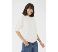 Kaffe Women's KAlone High Neck Half Sleeves Pullover in Soft White | Size: XS