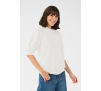 Kaffe Kalone High Neck Half Sleeves Pullover Plain In White White L