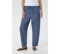 Kaffe Kaluise 100% Cotton Barrel Pants In Mid Blue Mid Blue 14