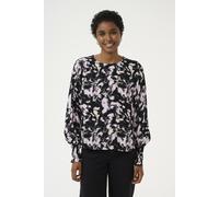 Kaffe Kalura Long Sleeve Printed Blouse In Black Black
