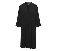 KAFFE KAmarianah Women's Dress 3/4 Sleeve A-line Casual Dress Ruffle Dress, Black Deep, 16