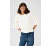 Kaffe Kamary 3/4 Sleeves Round Neck Pullover Plain In White White L