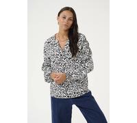 Kaffe Kamathilde Notch Neck Long Sleeve Blouse In White White 8