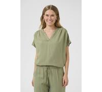 Kaffe Kamilia Wing Short Sleeve Blouse In Light Khaki Light Khaki