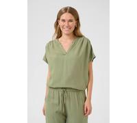 Kaffe Kamilia Wing Short Sleeve Blouse Striped In Green Green 18