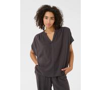 Kaffe Kamilia Wing Short Sleeve Blouse Striped In Grey Grey 16