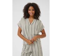 Kaffe Kamilia Wing Short Sleeve Blouse Striped In Natural Natural 10
