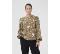 Kaffe Kamille Long Sleeve Round Neck Blouse In Fawn Fawn 12