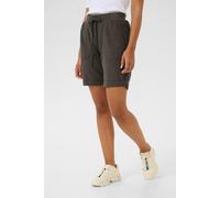 Kaffe Kanaya Elastic Waist Casual Shorts Plain In Grey Grey 8