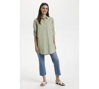 Kaffe Kanaya Longline Shirt In Pale Green Pale Green