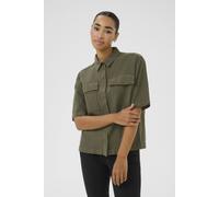 Kaffe Kanaya Short Sleeves Pocket Shirt In Dark Olive Dark Olive 10