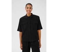 Kaffe Kanaya Short Sleeves Pocket Shirt Plain In Black Black 14