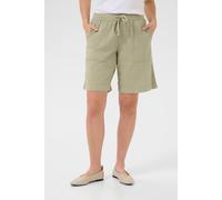 Kaffe Kanaya Wide Legs Elastic Waist Shorts Plain In Green Green 8