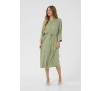 Kaffe Kaolga Long Sleeve Midi Shirt Dress In Olive Olive 10