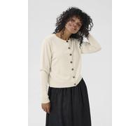 Kaffe Karegina Crew Neck Long Sleeve Cardigan In Off White