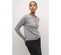 Kaffe Karegina Metallic Knit Cardigan In Metallic Silver Metallic Silver