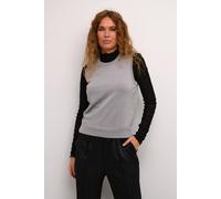 Kaffe Karegina Metallic Knit Slipover In Silver Silver S