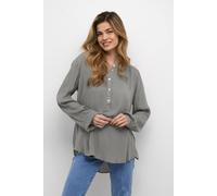 Kaffe Karla Amber Long Sleeve Shirt In Mid Grey Mid Grey 8