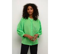 Kaffe Karoca Round Neck 3/4 Sleeve Blouse In Green Green 16