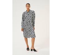 Kaffe Karoxy Loose Fit Knee Length Shirt Dress Leopard Print Multi 18