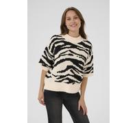 Kaffe Kasandra Animal Print Jumper In Cream Cream L