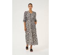 Kaffe Kasepia V-Neck 3/4 Sleeve Maxi Dress Leopard Print Multi 12
