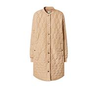 KAFFE KAshally Women's Quilted Long Coat Long Sleeve with Buttons Quilted Jacket, Tannin, 42