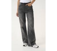 Kaffe Kasinem High-Waisted Wide Leg Jeans In Dark Grey