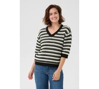 Kaffe Kastine Pullover V-Neck Loose Sleeves Striped Multi XL