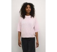 Kaffe Katella Half Sleeve Hole Knit Pullover In Pale Pink Pale Pink L