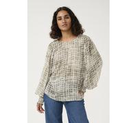 Kaffe Katrinike Round Neck Long Sleeve Blouse In Pale Grey Pale Grey 14