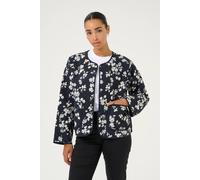 Kaffe Kavalia Open Front Round Neck Jacket Leopard Print In Blue Blue 12