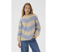 Kaffe Kaverana Stripe Casual Fit Pullover In Beige Beige M