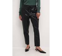 Kaffe Kavilla Joggers Pleather Cropped Length In True Black True Black 14