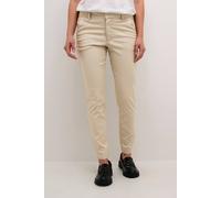 KAFFE Women's Trousers Cropped Length Slim Fit Mid Rise Regular Waist Pants, Feather Gray, 12