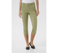 Kaffe Lea Capri Slim Regular Waist Trousers In Light Khaki Light Khaki