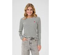 Kaffe Liddy Long Sleeve Striped T-Shirt In Black Black
