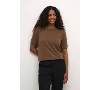 Kaffe Lizza Short Sleeve Crew Neck Pullover In Chocolate Chocolate S