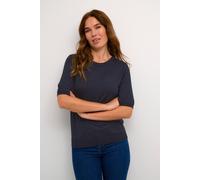 KAFFE Women's jumper, short sleeves, crew neck, regular fit, hip length Pullover Sweater, Midnight Navy, XS