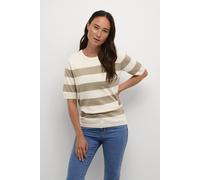 Kaffe Lizza Short Sleeve Stripes Pullover In Yellow