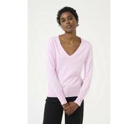 Kaffe Lizza V-Neck Buttoned Cuffs Pullover In Pale Pink Pale Pink XXL