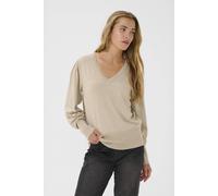 Kaffe Lone V-Neck Long Sleeve Jumper In Light Beige Light Beige XL