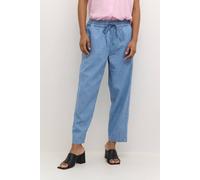 Kaffe Louise Cropped Elastic Waist Trousers In Light Blue Light Blue 16
