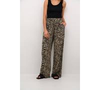 Kaffe Milia Elastic Waist Wide Leg Trousers Animal Print In Brown Brown 12